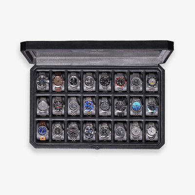 ROTHWELL 24 Slot Watch Case (Black/Grey)