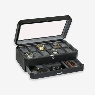  ROTHWELL 10 Slot Leather Watch Box - Luxury Watch Case